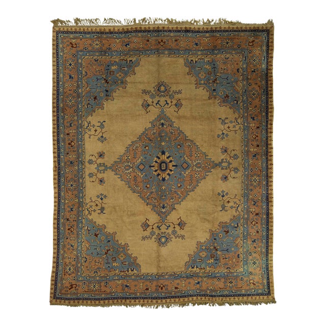 Turkish Oushak Antique Rug 10' x 12'7" #20512 For Sale