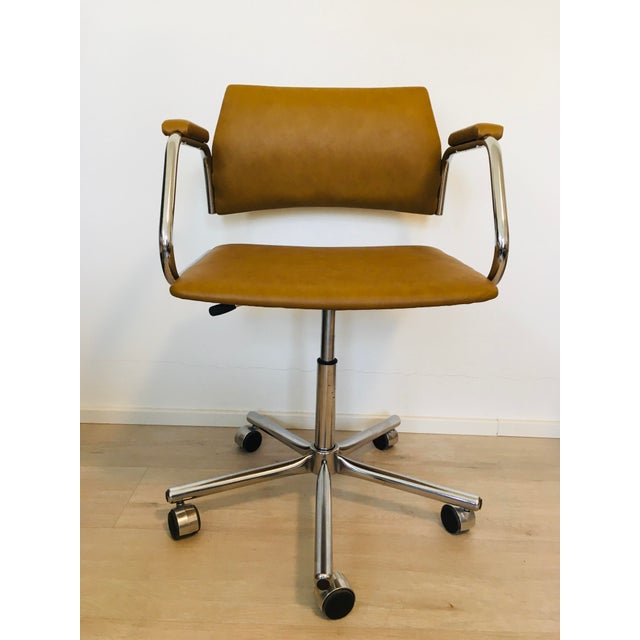 Vintage Mustard Office Desk Chair by Kovona, 1970s For Sale - Image 6 of 11