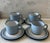 Japanese Set of 4 Arita Genesis Blue Ceramic Coffee Cups and Saucers For Sale - Image 3 of 10