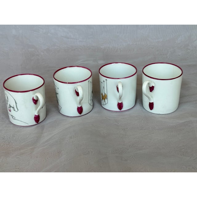 Gio Ponti for Richard Ginori Porcelain Espresso Demitasse Cups Set of 4 For Sale - Image 9 of 18
