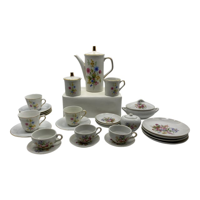 Vintage Childs Tea Sets, Bavarian With Gold Rim and Fao