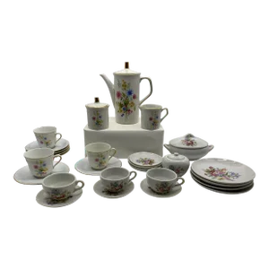 Vintage Childs Tea Sets, Bavarian With Gold Rim and Fao Schwarz -31 Pieces