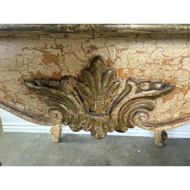 Wood Antique Continental Giltwood Coffee Table With Original Foxed Mirror For Sale - Image 7 of 15
