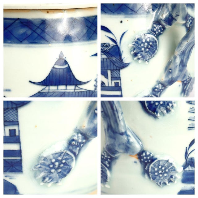 Antique Chinese Export Porcelain Canton Pattern Cider Jug With Lid For Sale - Image 17 of 18