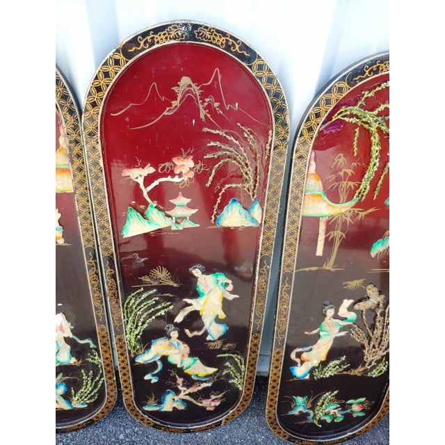 Asian Oriental Wall Plaques Set of 3 Chairish
