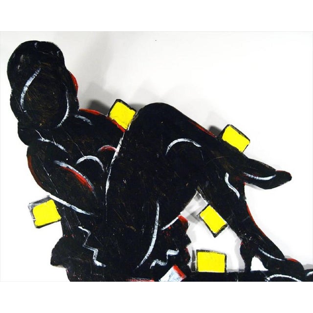 Seymour ChwastGirl on a Buick Painting on Metal Cut Out Sculpture Wall Hanging For Sale - Image 4 of 7
