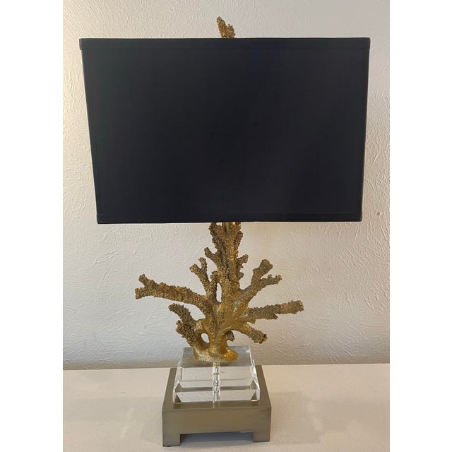 Elegant Coral-Inspired Table Lamp – Black Shade with crystal and Gold Base Bring a bold dose of drama and organic luxury...