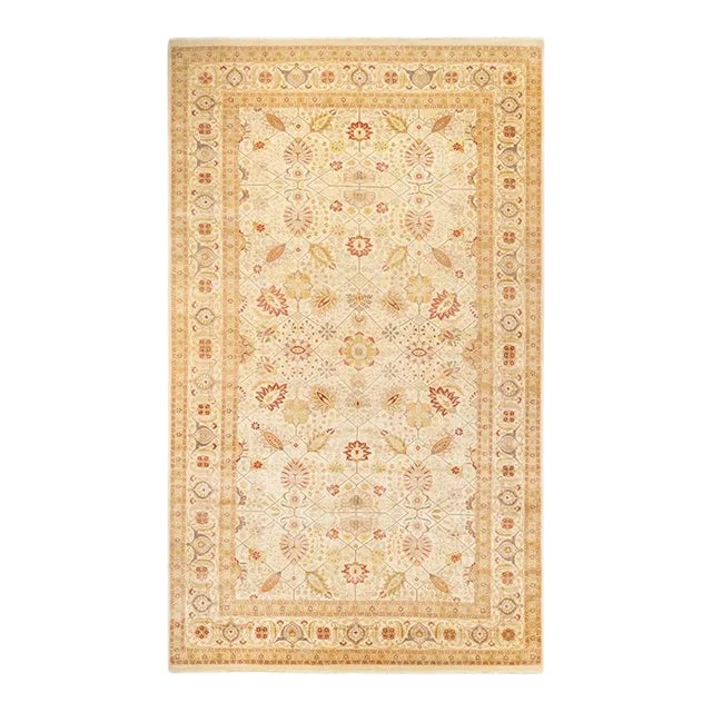 Mogul, One-of-a-Kind Hand-Knotted Area Rug in Ivory, 8' 3" x 14' 0" For Sale