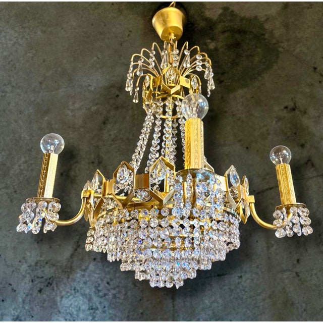 1950s Vintage Palwa Style Chandelier, 1950s For Sale - Image 5 of 11