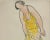 Early 20th Century Abraham Walkowitz Ink Drawing of Ballet Dancer Isadora Duncan in Yellow For Sale - Image 5 of 8