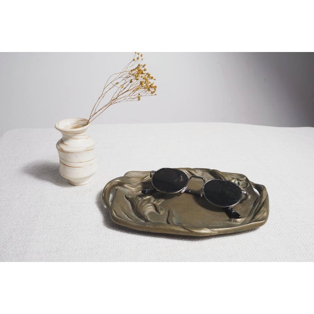 Antique Art Nouveau Bronze Tray by A. Bouny, 1890s For Sale - Image 3 of 11