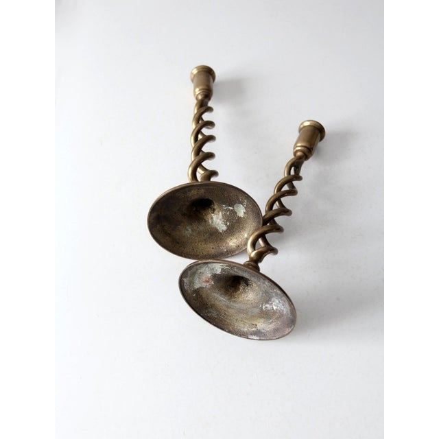 Vintage Brass Spiral Candle Holder Pair Chairish