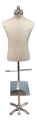 Vintage Tailors Dummy Mannequin with Chrome Base