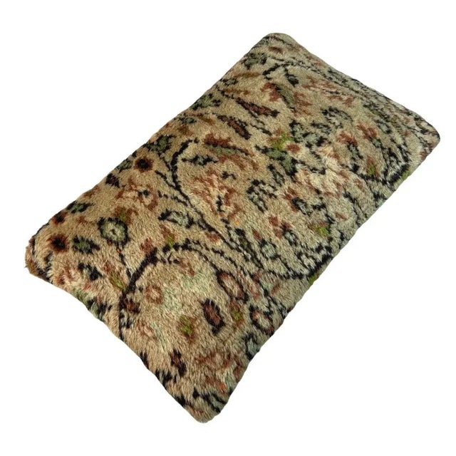 Vintage Handmade Rug Cushion Cover For Sale - Image 6 of 11