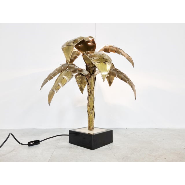 Hollywood Regency Vintage Palm Table Lamp from Maison Jansen, 1970s For Sale - Image 3 of 13