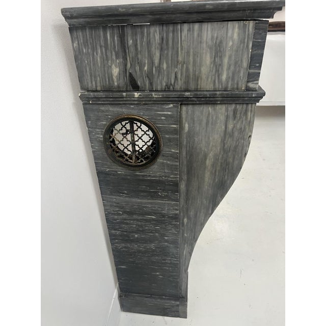 Napoleon III Fireplace in Blue Turquin Marble, 1800s For Sale - Image 9 of 18