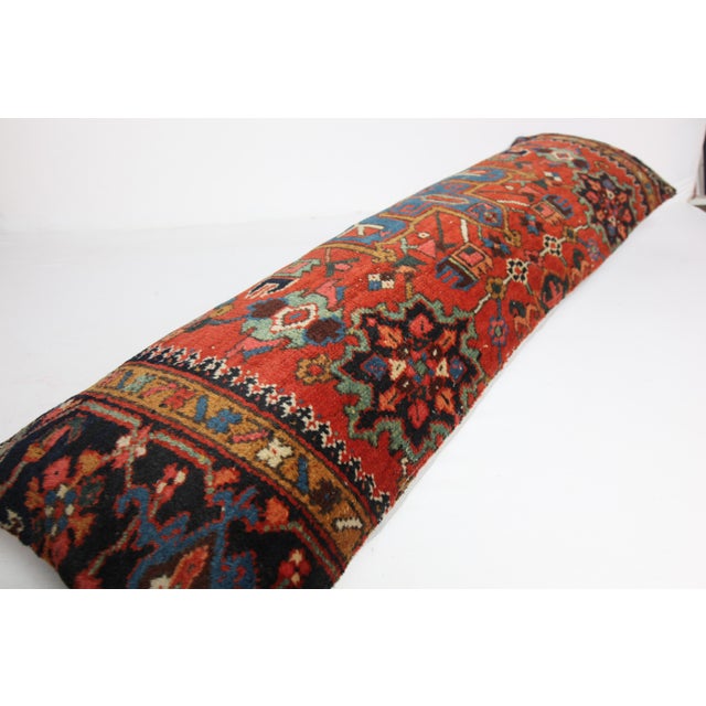 Art Deco Persian Tribal Rug Pillow Cover – Handmade Ethnic Wool on Cotton Cushion Cover -14'' X 47'' For Sale - Image 3 of 10