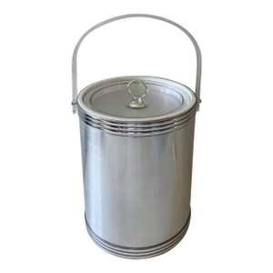 Vintage Ice Bucket With Lucite and Silver Foil Finish