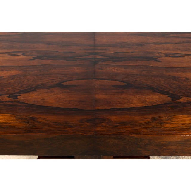 1930s French Art Deco Square Rosewood Dining Table With Architectural Pedestal Base For Sale - Image 16 of 18