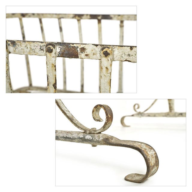 19th Century Iron Cradle with a White Patina For Sale - Image 3 of 7