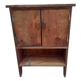 Late 20th Century Cannon Woodworks Rustic Solid Wood Two-Door Cabinet For Sale