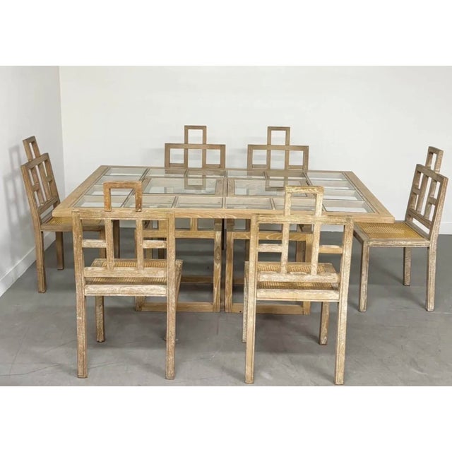 Vintage Chairs and Dining Table in Limed Oak by Jean Michel Wilmotte, 1970s, Set of 7 For Sale - Image 10 of 10