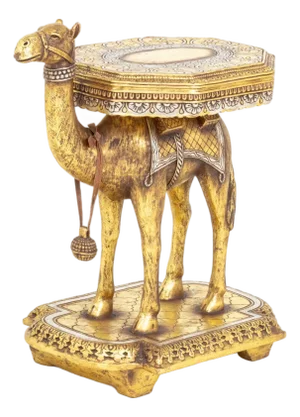 Afd Home Silvered & Giltwood Camel Form Side Table