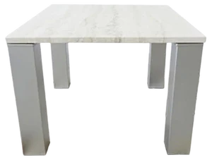 Italian Coffee Table in Travertine and Metal