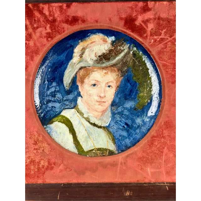 Paint Antique Pair Framed Portrait Plates by Haviland Co Limoges France C. Mid 19th Century For Sale - Image 7 of 17