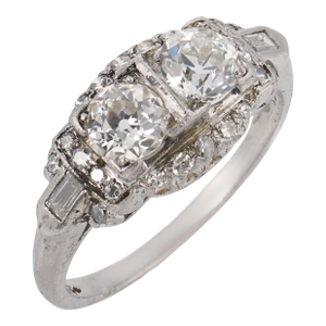 Mid Century 1.10 Carat Diamond Platinum Ring, Size 5.75