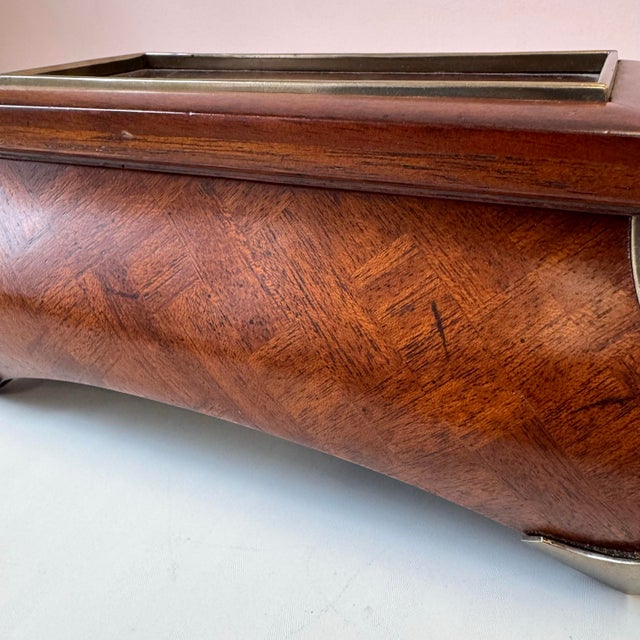 Maitland - Smith Vintage Mahogany Wood, Brass and Leather Box by Maitland Smith For Sale - Image 4 of 10