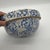 Farmhouse 19th C. Antique Blue Spongeware Stoneware Bowl W/ Wire Bale Wooden Handle For Sale - Image 3 of 12