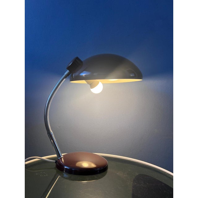 Large Mid-Century Brown Desk Lamp For Sale - Image 3 of 12