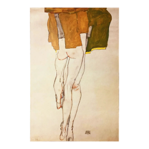 1981 Egon Schiele 20 Erotic Drawings Half Nude Torsos Standing