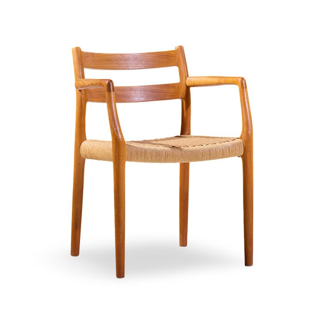 Niels Møller Models 84 and 67 Mid Century Danish Teak and Rope Dining Chairs - Set of 6 For Sale - Image 10 of 18
