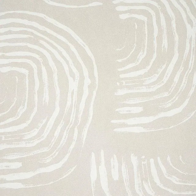 Mid-Century Modern Sample - Schumacher X Caroline Z Hurley Quansoo Wallpaper in Ivory on Neutral For Sale - Image 3 of 5