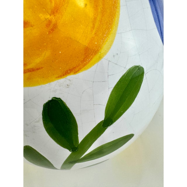 Vintage Mid Century Hand Painted Portugal Pitcher For Sale - Image 4 of 11