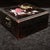 Square Hardwood Jewelry Box, Mother-of-Pearl Shell Inlay, Phoenix and Chrysanthemum, Chinoiserie Decorative Treasure Box For Sale - Image 4 of 10