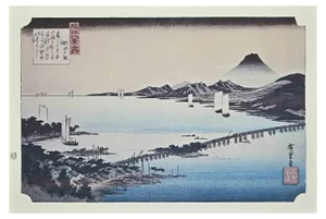 After Utagawa Hiroshige, Eight Scenic Spots in Oomi, 20th Century, Lithograph