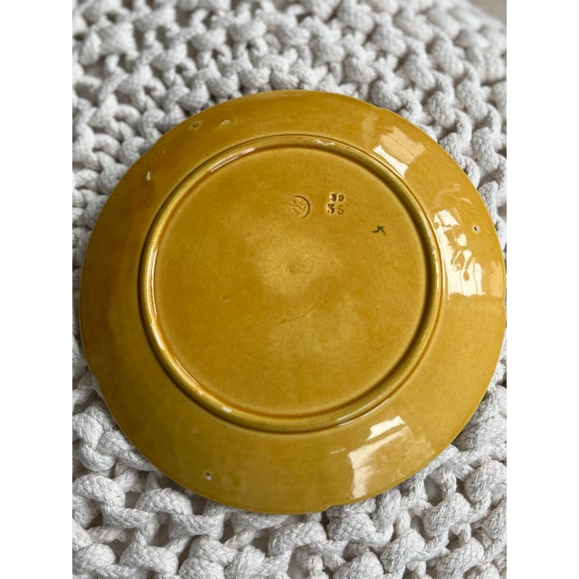 Ceramic Early 1900s German Majolica Blue Daisy Plate For Sale - Image 7 of 7