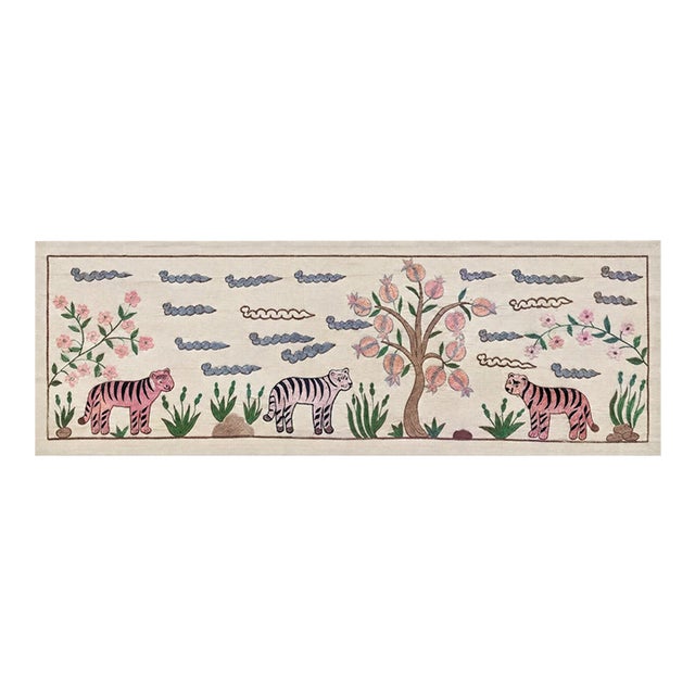 Pink Tiger Suzani Wall Hanging For Sale