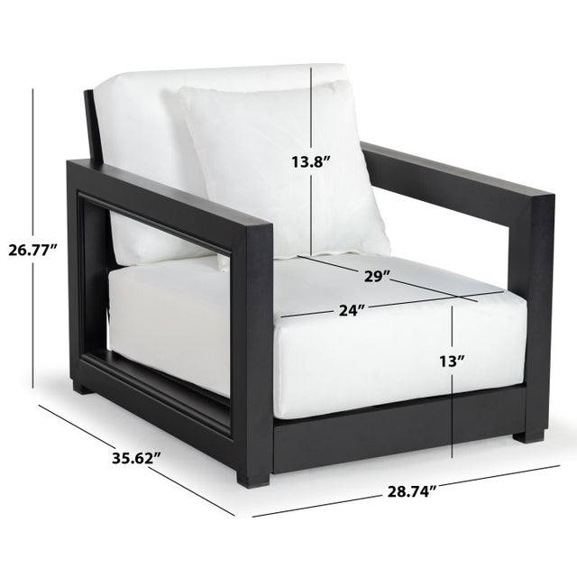 Contemporary Montford Aluminum Armchair, Black/White For Sale - Image 3 of 9