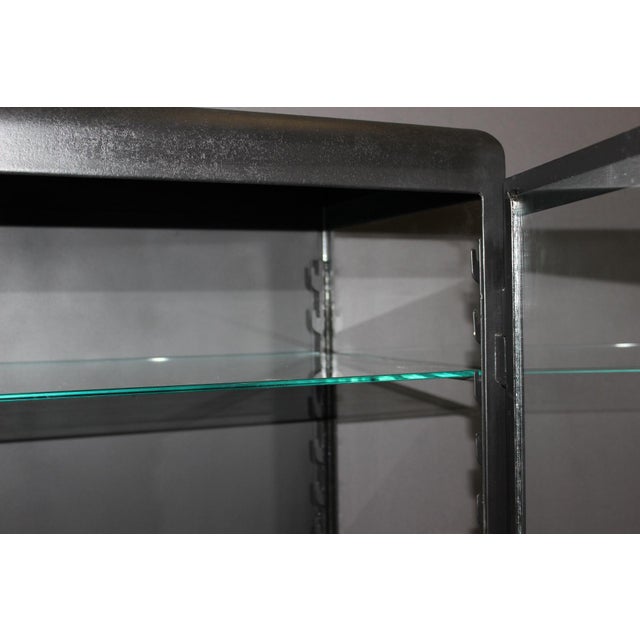 Black Lacquered Iron Display Case, 1950 For Sale - Image 10 of 16