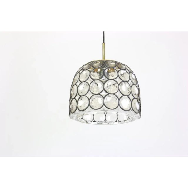 Iron and Clear Glass Pendant Lights by Limburg, Germany, 1960s For Sale - Image 8 of 9