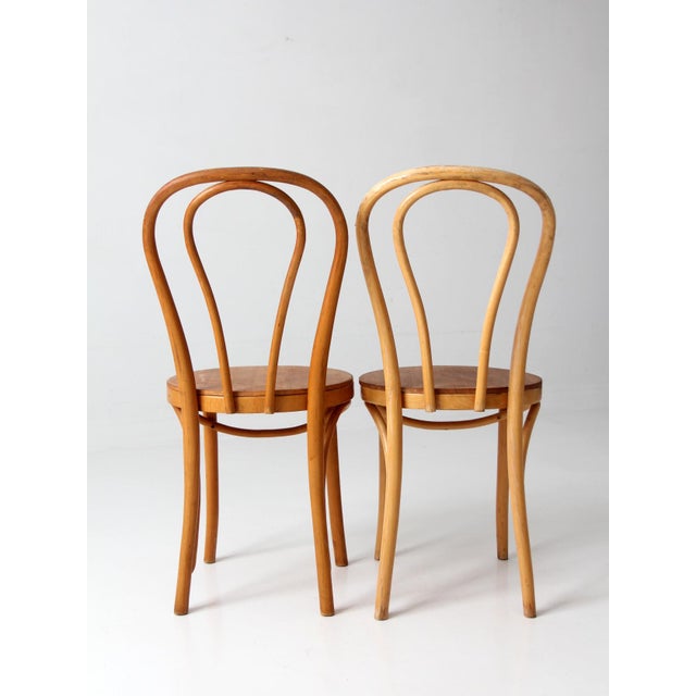 Wood Vintage ZPM Radomsko Bentwood Cafe Chairs Pair For Sale - Image 7 of 17