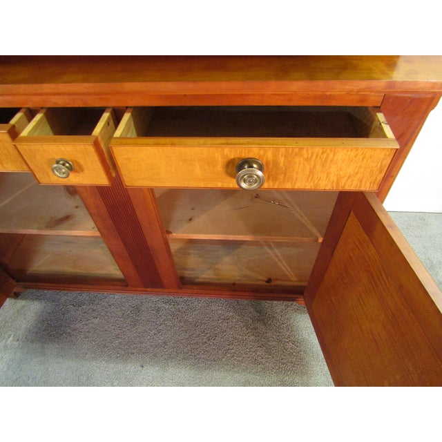 Eldred Wheeler Custom Made Solid Cherry and Tiger Maple Cupboard For Sale - Image 9 of 12