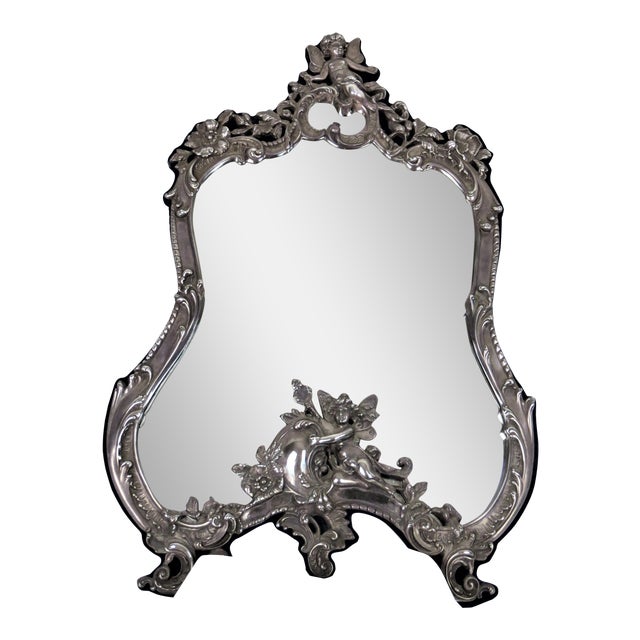 Vanity Sterling Silver Vintage Mirror On Easel Stand Chairish