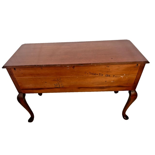 Vintage Desk Vanity, Chippendale Style, Three Dovetail Drawers, Solid Cherry For Sale In Palm Springs - Image 6 of 13