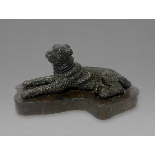 European Patinated Bronze Recumbent Pug, 19th Century For Sale - Image 4 of 9