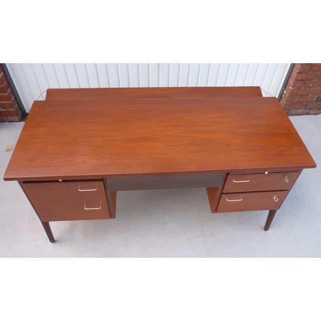 Vintage Brown Desk in Teak, 1950s For Sale - Image 9 of 13